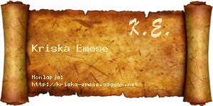 Kriska Emese névjegykártya